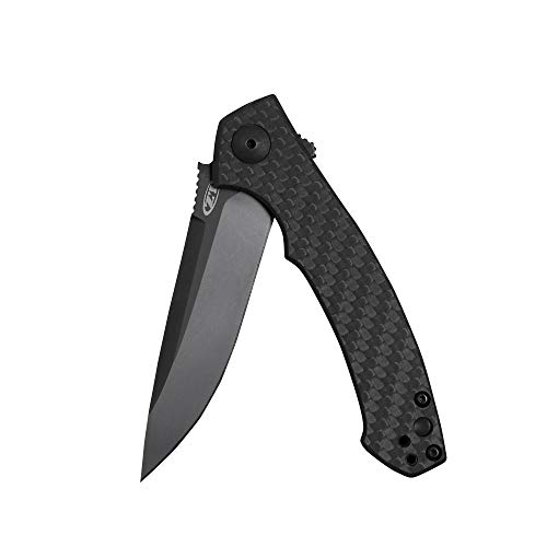 Zero Tolerance 0450CF; Folding Knife with 3.25” DLC-Coated S35VN Stainless Steel Blade, All-Black Carbon Fiber and Titanium Handle Scales, KVT Ball-Bearing Opening, Frame Lock, Pocketclip; 2.45 OZ. Zero Tolerance 0450CF; Folding Knife with 3.25” DLC-Coated S35VN Stainless Steel Blade, All-Black Carbon Fiber and Titanium Handle Scales, KVT Ball-Bearing Opening, Frame Lock, Pocketclip; 2.45 OZ.
