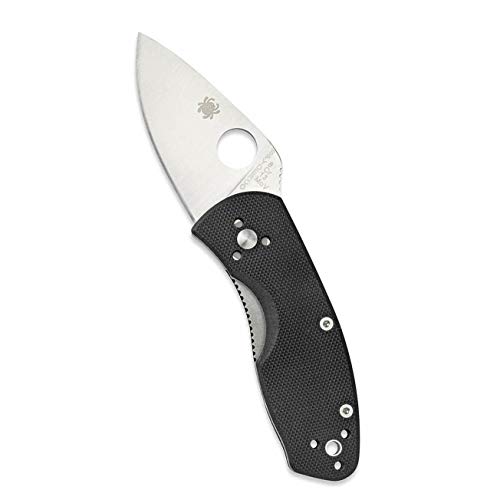 Spyderco Ambitious Folding Knife - Black G-10 Handle with PlainEdge, Full-Flat Grind, 8Cr13MoV Steel Blade and LinerLock - C148GP Spyderco Ambitious Folding Knife - Black G-10 Handle with PlainEdge, Full-Flat Grind, 8Cr13MoV Steel Blade and LinerLock - C148GP