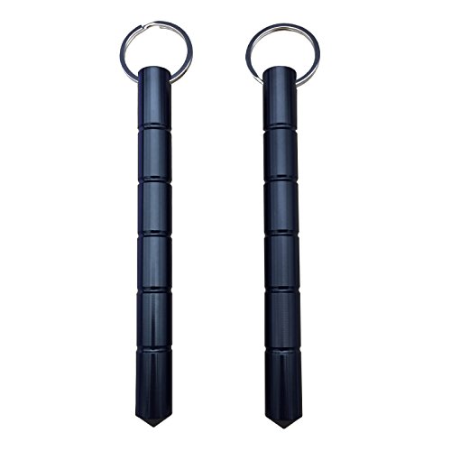 Kubaton Keyring aluminum Blunt Force in Black, Self Defense Weapon for Women Ladies Girls (Standard 2-Pack) Kubaton Keyring aluminum Blunt Force in Black, Self Defense Weapon for Women Ladies Girls (Standard 2-Pack)