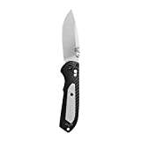 Benchmade - Freek 560 Knife, Drop-Point Blade, Plain Edge, Satin Finish, Gray and Black Handle