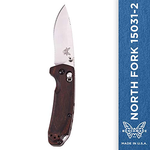 Benchmade - North Fork 15031-2 Knife, Drop-Point Blade, Plain Edge, Satin Finish, Wood Handle Benchmade - North Fork 15031-2 Knife, Drop-Point Blade, Plain Edge, Satin Finish, Wood Handle