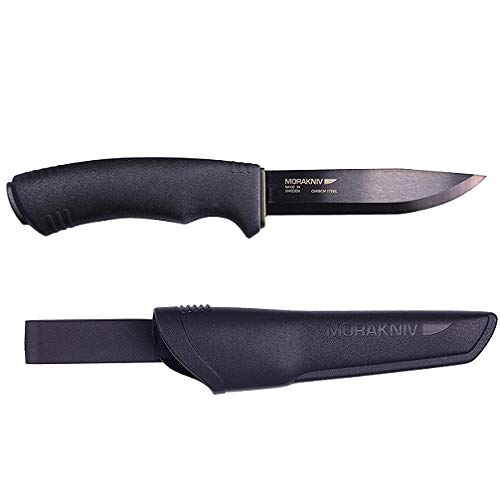 Morakniv Bushcraft Carbon Fixed Blade Knife with Carbon Steel Blade, Black, 0.125/4.3-Inch Morakniv Bushcraft Carbon Fixed Blade Knife with Carbon Steel Blade, Black, 0.125/4.3-Inch