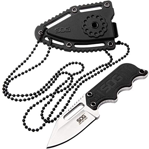 SOG Small Fixed Blade Knives - Instinct Mini 1.9 Inch Full Tang Belt Knife and Boot Knife w/Tactical Knife Sheath and Neck Knife Chain (NB1002-CP) SOG Small Fixed Blade Knives - Instinct Mini 1.9 Inch Full Tang Belt Knife and Boot Knife w/Tactical Knife Sheath and Neck Knife Chain (NB1002-CP)