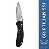 Benchmade 551 Griptilian Plain Drop-Point Satin Finish Knife (Black Nylon Handle)