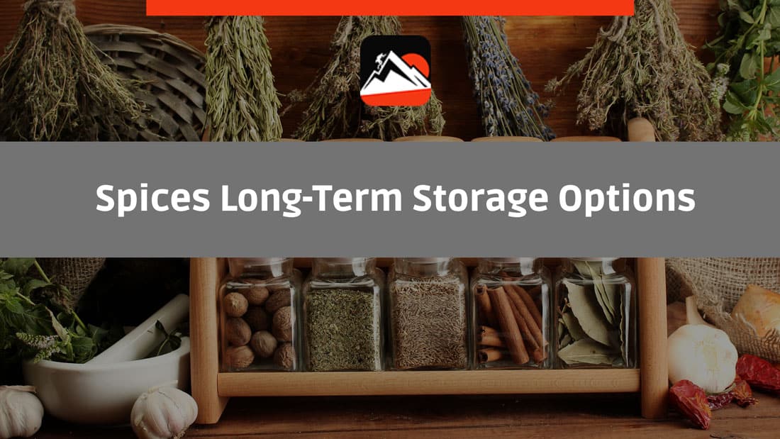 a rack of spices in jars.